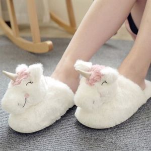 Halluci unicorn fuzzy slippers